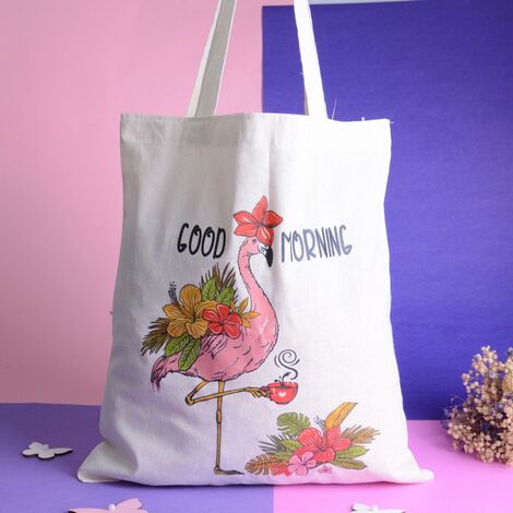 Flamingo Themed Tote Bag 