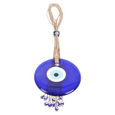Flax Yarn Knitted Glass Evil Eye Wall Hanging No : 6 130 mm - Myros