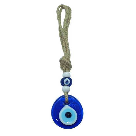 Flax Yarn Knitted Glass Evil Eye Wall Hanging No : 1 55 mm - 1
