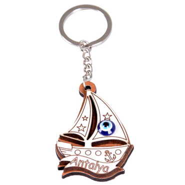 Ship Themed Wooden Custom Printed Wooden Keyring