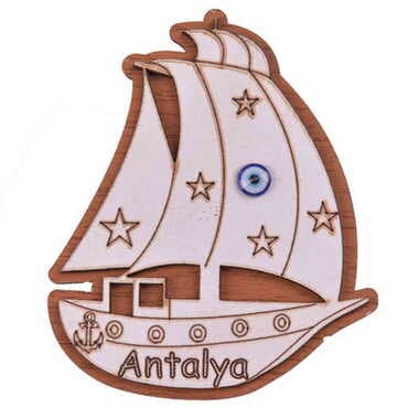 Toptan Gemi Temalı Myros Ahşap Magnet