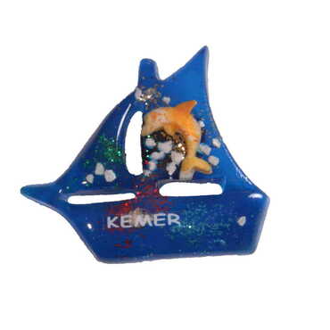 Myros - Gemi Temalı Şeffaf Polyester Magnet