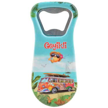 Myros - Geyikli Themed Customised Uv Printed Plastic Base Plastic Base Bottle Opener 95x43 mm