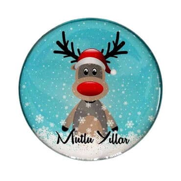 Deer Round Epoxy Magnet