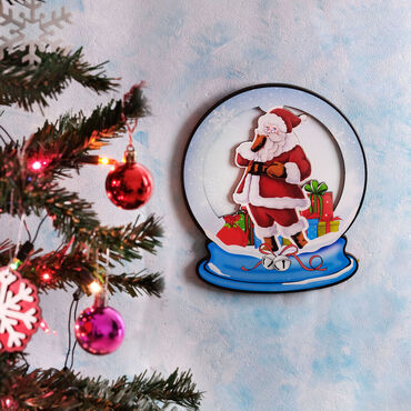 Myros - Gift Santa Claus Wooden Decorative Board