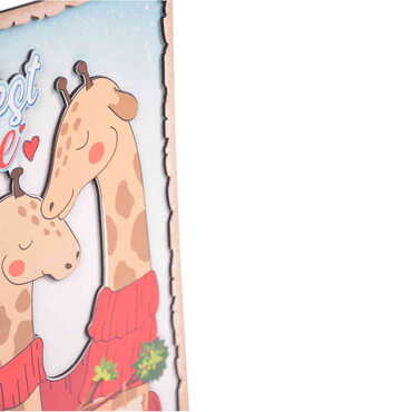 Giraffe Themed Wooden Customised Door Sign Board 200x290 Mm - Thumbnail