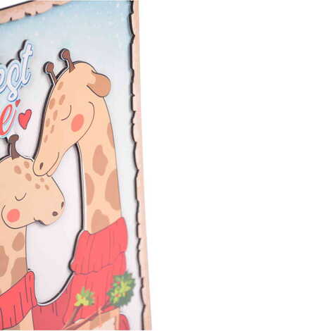 Giraffe Themed Wooden Customised Door Sign Board 200x290 Mm