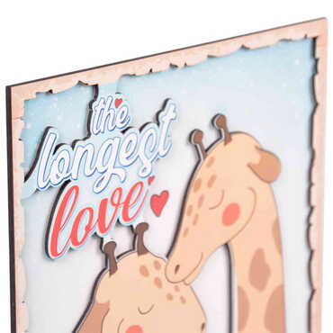 Giraffe Themed Wooden Customised Door Sign Board 200x290 Mm - Thumbnail