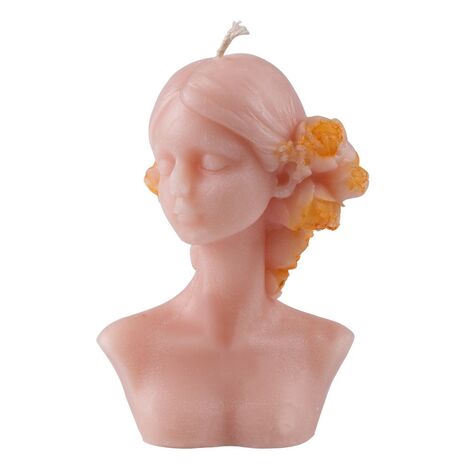 Girl With Flower on Hair Shaped Candle - 3