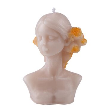 Girl With Flower on Hair Shaped Candle - 4