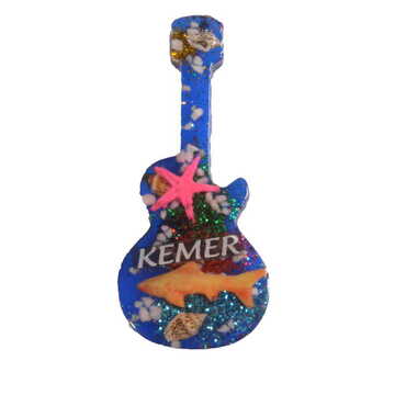 Toptan Gitar Temalı Şeffaf Polyester Magnet - Thumbnail