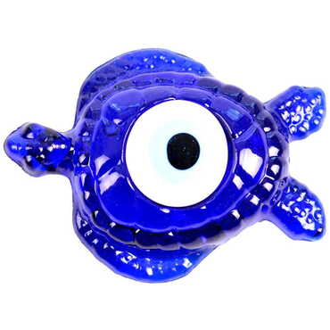 Glass Evil Eye Turtle Figurine Small Size - Thumbnail