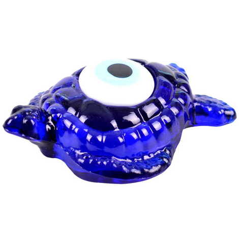 Glass Evil Eye Turtle Figurine Small Size - 2