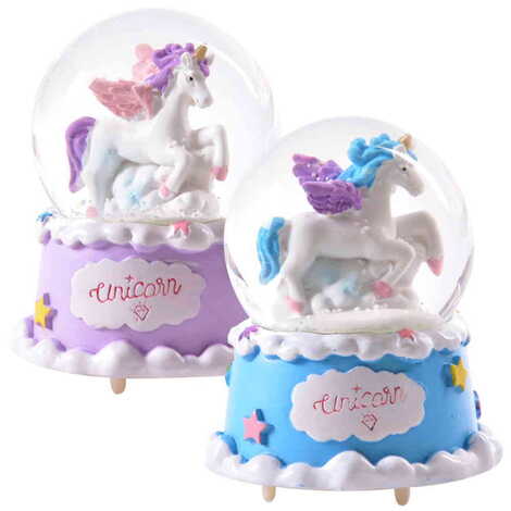 Glass Polyester Snow Ball Unicorn No:31 Medium Size - 3