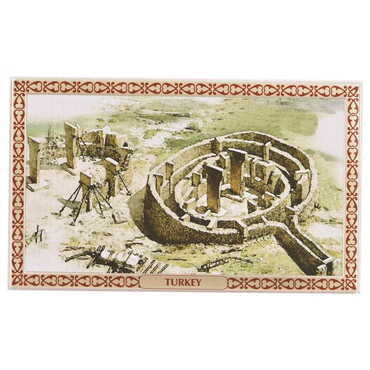 Toptan Göbeklitepe Beyaz Gümüş Kaplama Tablo 78x125 mm - Thumbnail