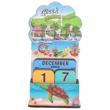 Gocek Themed Wooden Table Calendar