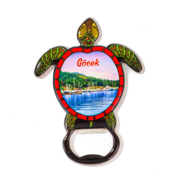 Göcek Themed Myros Metal Turtle Bottle Opener Refrigerator Magnet 103x75 mm