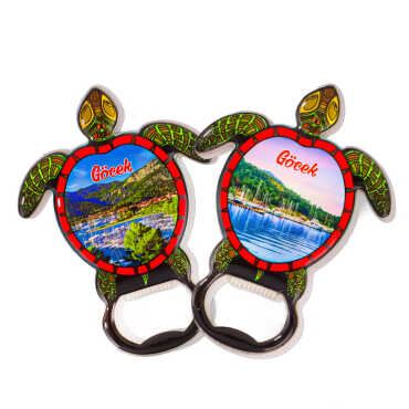 Göcek Themed Myros Metal Turtle Bottle Opener Refrigerator Magnet 103x75 mm - 2