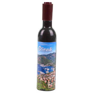 Gocek Themed Bottle Shaped Metal Wine Bottle Corkscrew Opener-Magnetic 115x25x25 mm - 5