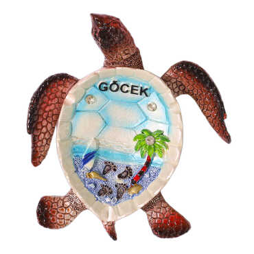 Göcek Themed Mother of Pearl Decorative Turtle Ashtray 135x12 cm