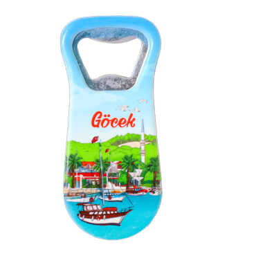Göcek Themed UV Printed Bottle Opener Refrigerator Magnet 95x43 mm
