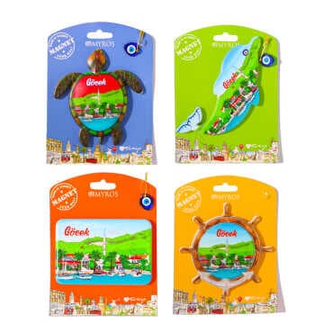 Göcek Themed UV Printed Carded Plastic Refrigerator Magnet - 2