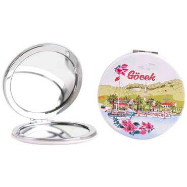 Myros - Gocek Themed Custom Printed Round Pocket Mirror