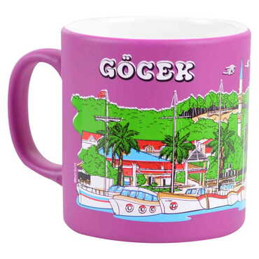 Gocek Themed Customised Serigraphy Printed Ceramic Mug 82x90 mm - Thumbnail