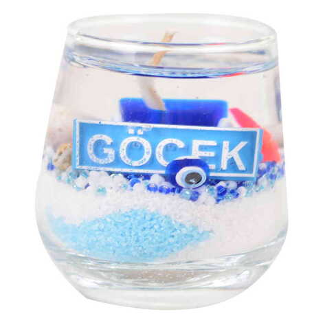 Gocek Themed Glass Transparent Gel Candle