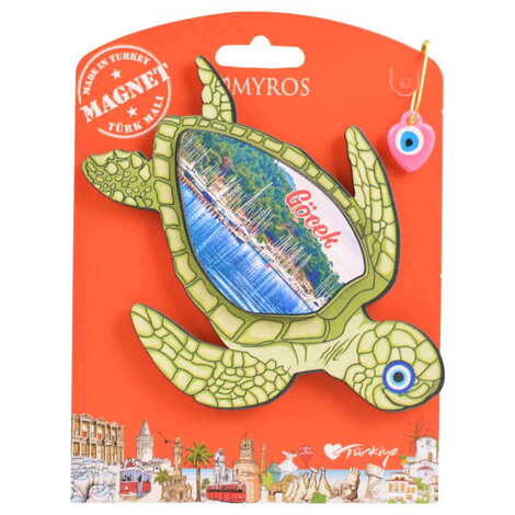 Gocek Themed Wooden Backing Carded Serie C Fridge Magnet - 1