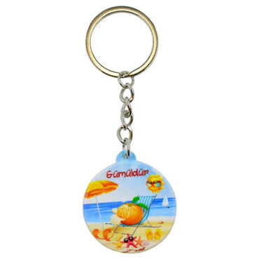 Myros - Gumuldur Themed Customised UV Printed Plastic Base Square Keyring 38x100 mm