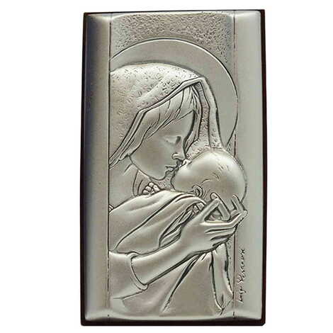 Toptan Gümüş Bebek İsa ve Meryem Ana İkonası (40 x 70 mm) - 1