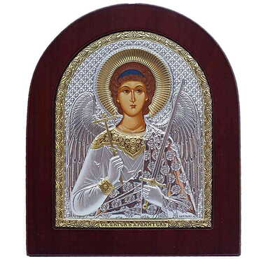 Myros - Silver Guardian Angel Serigraphy Gold Icon 110X130 mm