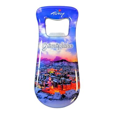 Myros - Gümüşhane Themed Customizable Metal Magnetic Bottle Opener 95x42 mm