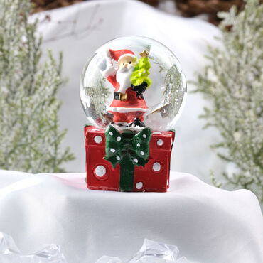 Myros - Happy Santa Gift Snow Globe