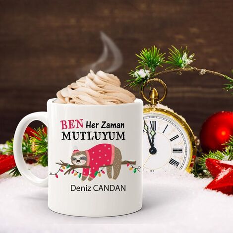 Happy Sloth Mug with Customizable Name - 1