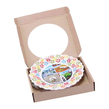 Hatay Themed Turkish Ceramic Plate With Epoxy 18 Cm - 2