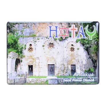 Hatay Themed Epoxy Dome Rectangle Souvenir Fridge Magnet 80x55 cm
