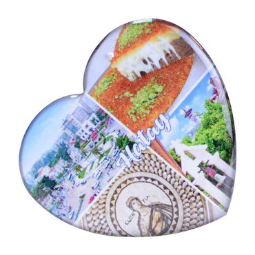 Toptan Hatay Temalı Myros Kalp Magnet 65x60 mm - Thumbnail