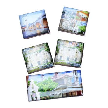 Hatay Themed Epoxy Dome Souvenir Fridge Magnet Set of 5 pcs - Standart - 3