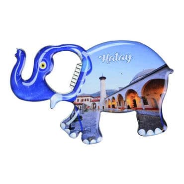 Hatay Themed Elephant Shaped Metal Magnetic Bottle Opener 98x61 mm - 6