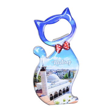 Hatay Themed Cat Shaped Metal Magnetic Bottle Opener 97x48 mm - 6
