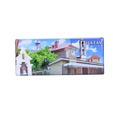 Hatay Themed Epoxy Dome Panaromic Souvenir Fridge Magnet 120x50 cm