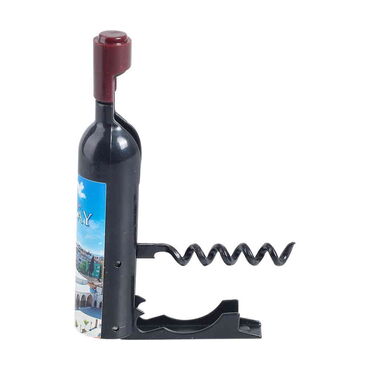 Hatay Themed Bottle Shaped Metal Wine Bottle Corkscrew Opener-Magnetic 115x25x25 mm - 7