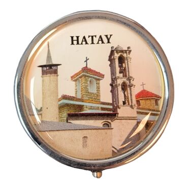 Hatay Themed Customised Epoxy Round Pill Box 50x15 mm - 7