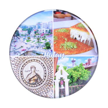 Myros - Toptan Hatay Temalı Myros Yuvarlak Magnet 67 mm