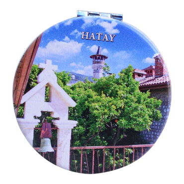 Hatay Themed Customised Uv Printed Round Compact Mirror 72x11 mm - 4