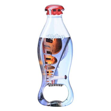 Hatay Themed Coke Bottle Shaped Metal Magnetic Bottle Opener 120x41 mm - Thumbnail