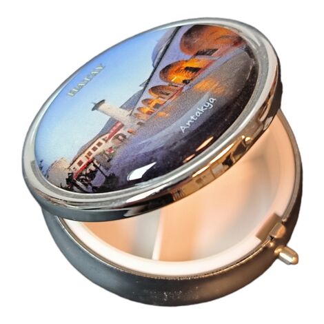 Hatay Themed Customised Epoxy Round Pill Box 50x15 mm