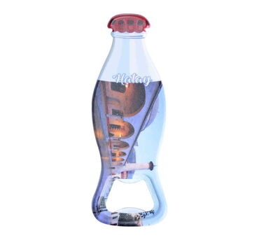 Hatay Themed Customised Uv Printed Coca Cola Bottle Shape Plastic Base Bottle Opener 42x120 mm - Thumbnail